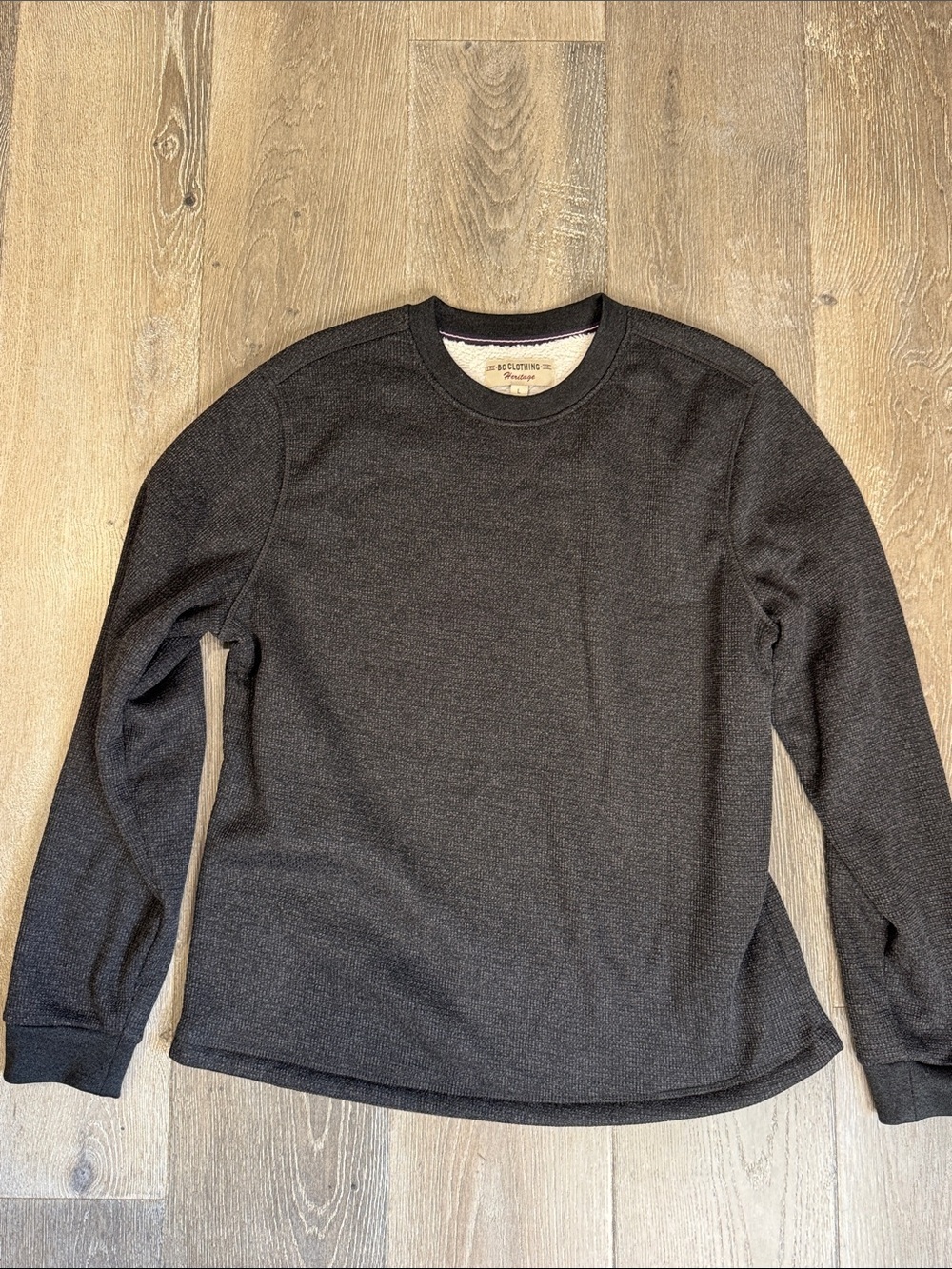 BC Clothing Heritage Charcoal Textured Crewneck Sweatshirt 0767